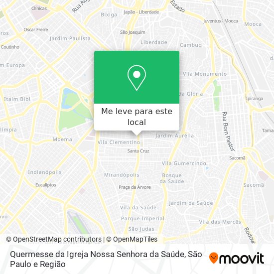 Quermesse da Igreja Nossa Senhora da Saúde mapa