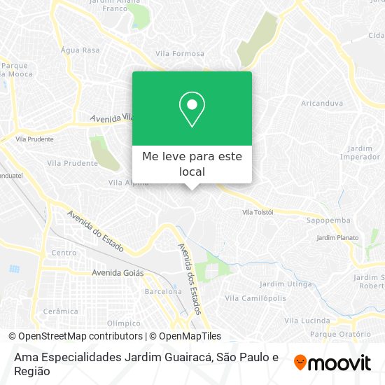 Ama Especialidades Jardim Guairacá mapa