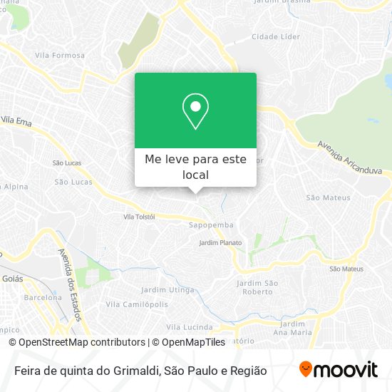 Feira de quinta do Grimaldi mapa