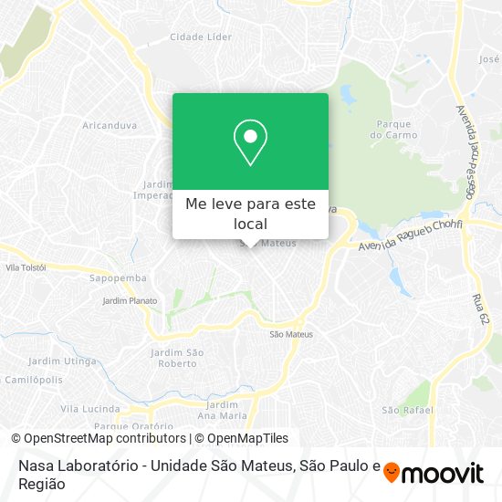 Nasa Laboratório - Unidade São Mateus mapa