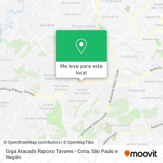 Giga Atacado Raposo Tavares - Cotia mapa