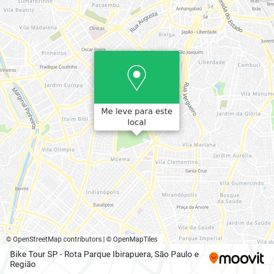 Bike Tour SP - Rota Parque Ibirapuera mapa