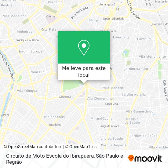 Circuito de Moto Escola do Ibirapuera mapa