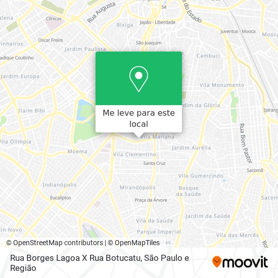 Rua Borges Lagoa X Rua Botucatu mapa