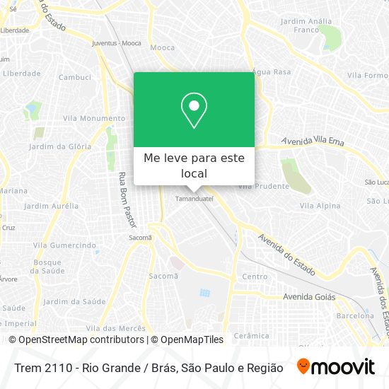 Trem 2110 - Rio Grande / Brás mapa