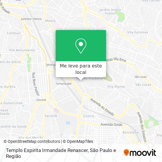 Templo Espirita Irmandade Renascer mapa