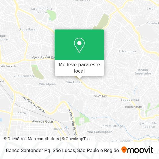 Banco Santander Pq. São Lucas mapa