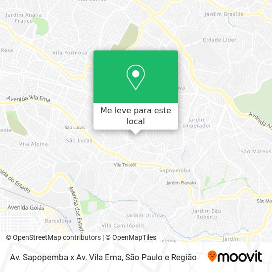 Av. Sapopemba x Av. Vila Ema mapa