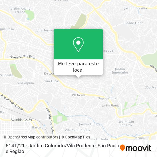 514T / 21 - Jardim Colorado / Vila Prudente mapa