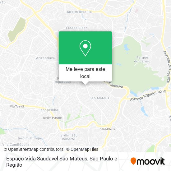 Espaço Vida Saudável São Mateus mapa