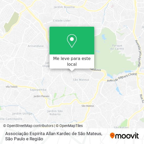 Associação Espírita Allan Kardec de São Mateus mapa