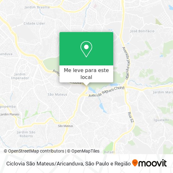 Ciclovia São Mateus/Aricanduva mapa