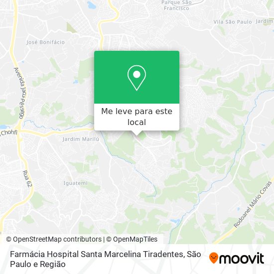 Farmácia Hospital Santa Marcelina Tiradentes mapa