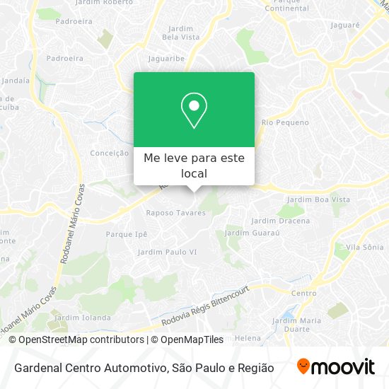 Gardenal Centro Automotivo mapa