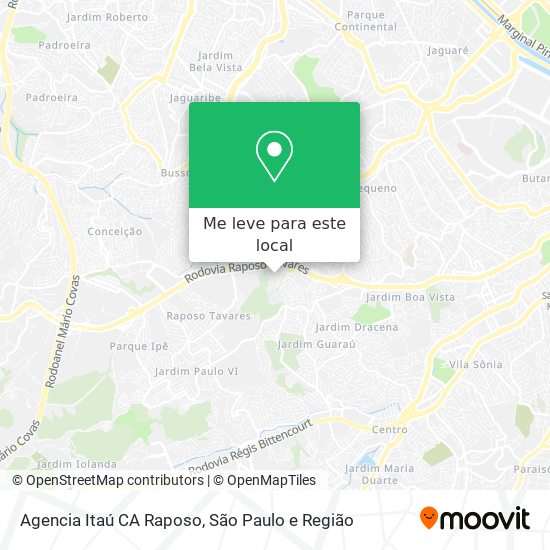 Agencia Itaú CA Raposo mapa
