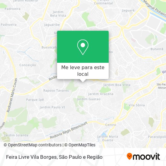 Feira Livre Vila Borges mapa