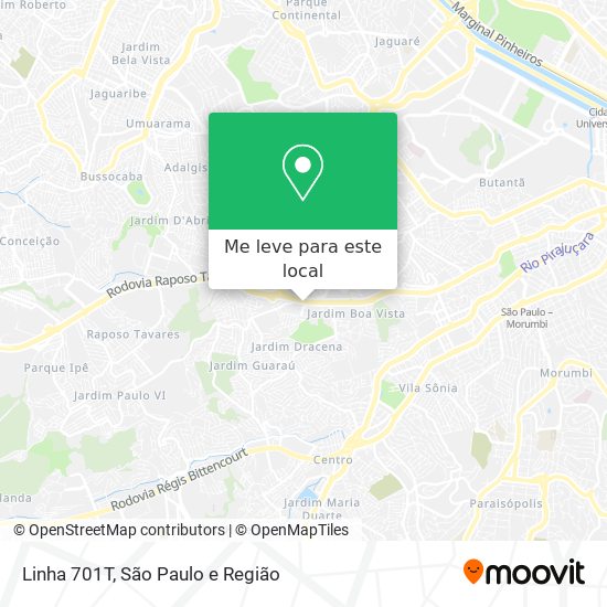 Linha 701T mapa