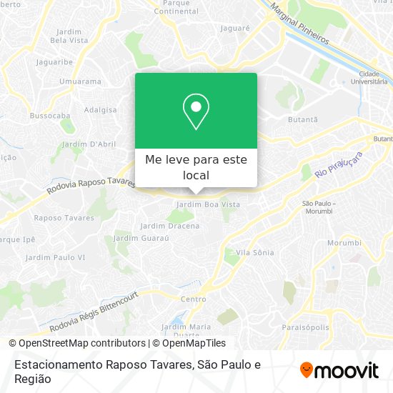 Estacionamento Raposo Tavares mapa