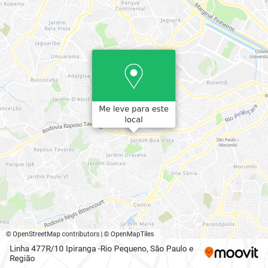 Linha 477R / 10 Ipiranga -Rio Pequeno mapa