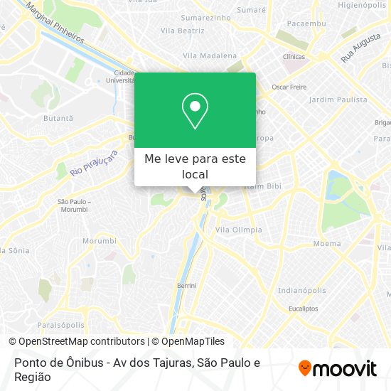 Ponto de Ônibus - Av dos Tajuras mapa