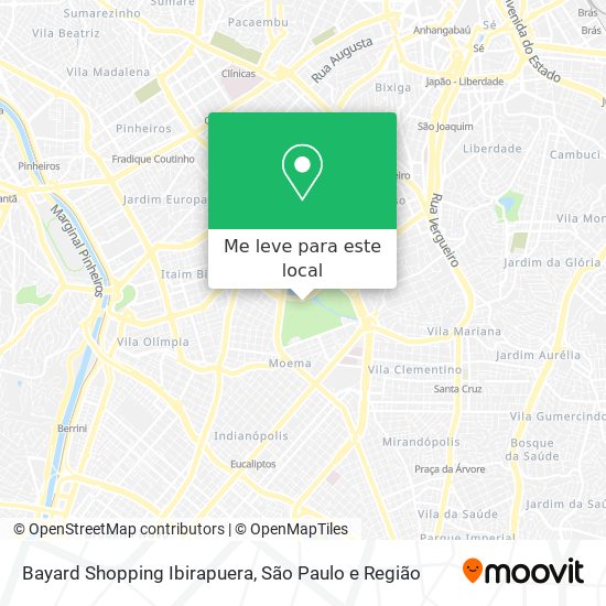 Bayard Shopping Ibirapuera mapa
