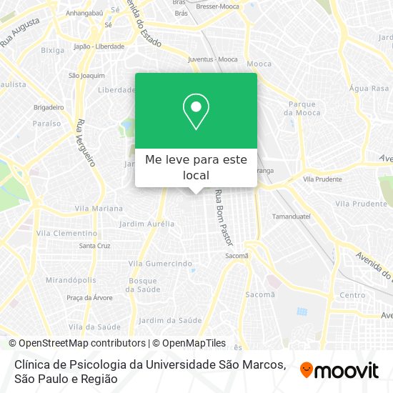 Clínica de Psicologia da Universidade São Marcos mapa