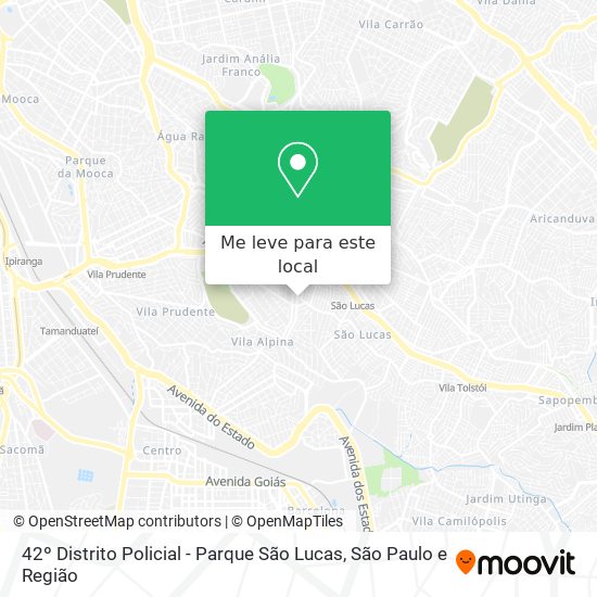 42º Distrito Policial - Parque São Lucas mapa