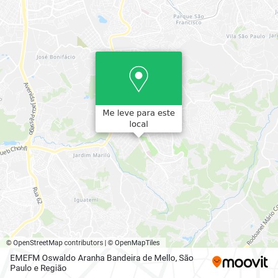 EMEFM Oswaldo Aranha Bandeira de Mello mapa