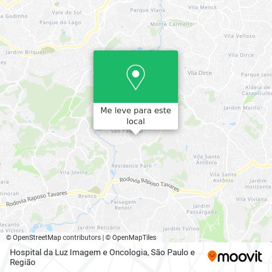 Hospital da Luz Imagem e Oncologia mapa