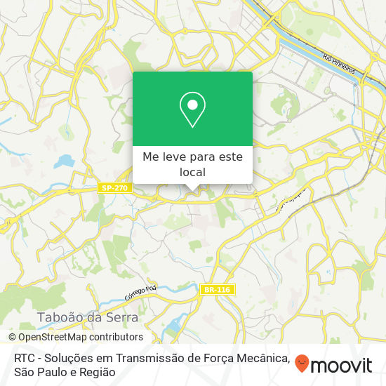 RTC - Soluções em Transmissão de Força Mecânica mapa