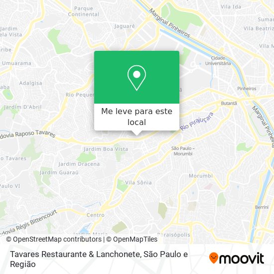 Tavares Restaurante & Lanchonete mapa