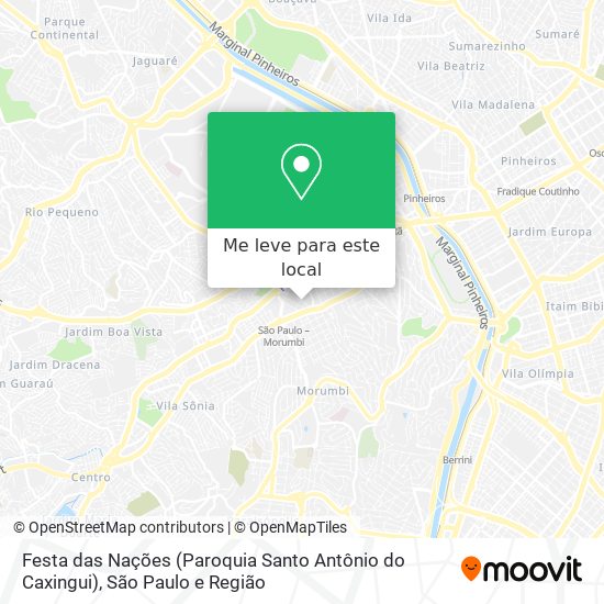 Festa das Nações (Paroquia Santo Antônio do Caxingui) mapa