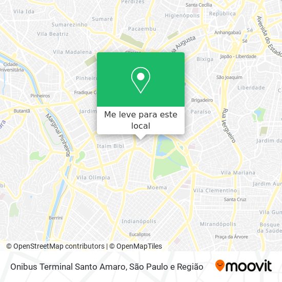 Onibus Terminal Santo Amaro mapa
