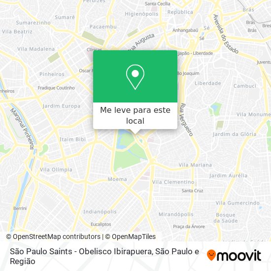 São Paulo Saints - Obelisco Ibirapuera mapa