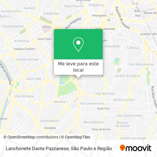 Lanchonete Dante Pazzanese mapa
