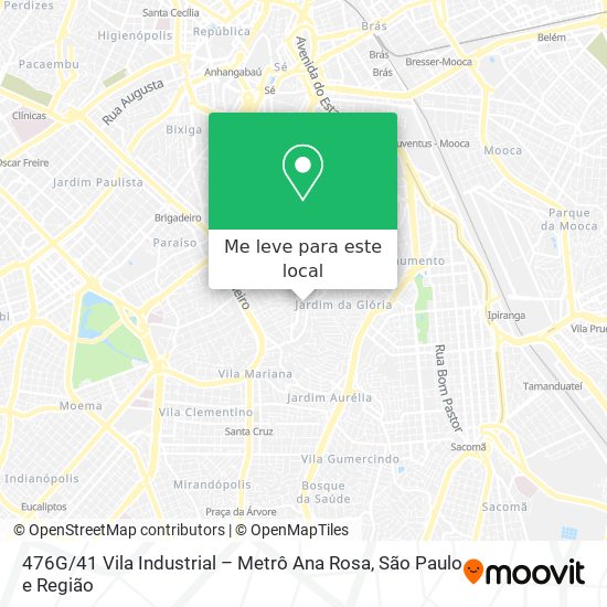 476G / 41 Vila Industrial – Metrô Ana Rosa mapa