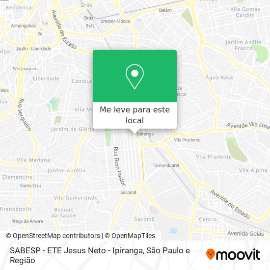 SABESP - ETE Jesus Neto - Ipiranga mapa
