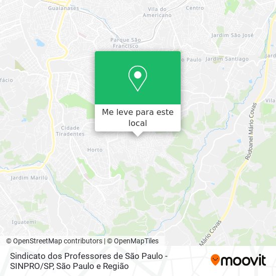 Sindicato dos Professores de São Paulo - SINPRO / SP mapa