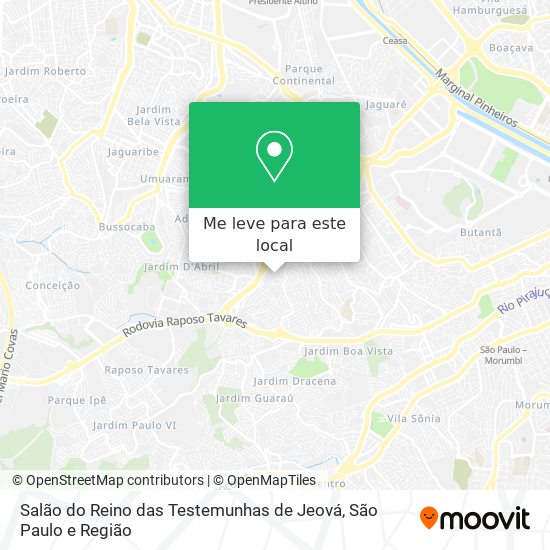 Salão do Reino das Testemunhas de Jeová mapa