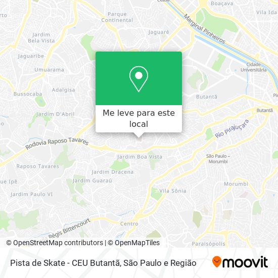 Pista de Skate - CEU Butantã mapa