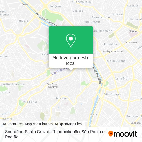 Santuário Santa Cruz da Reconciliação mapa