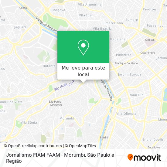 Jornalismo FIAM FAAM - Morumbi mapa