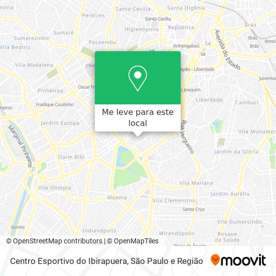 Centro Esportivo do Ibirapuera mapa
