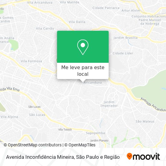 Avenida Inconfidência Mineira mapa