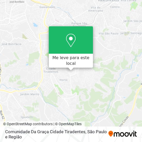 Comunidade Da Graça Cidade Tiradentes mapa