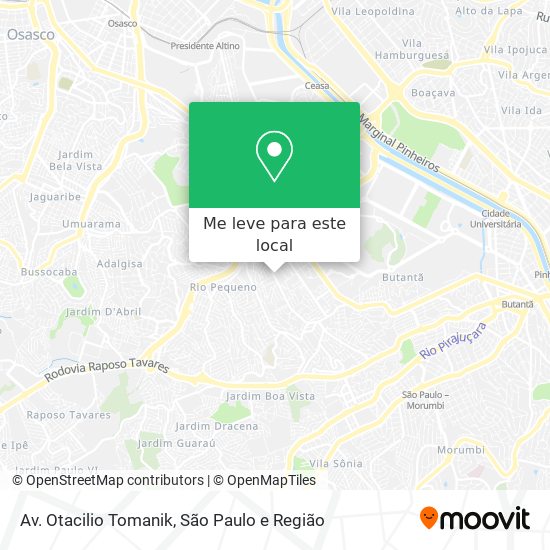 Av. Otacilio Tomanik mapa