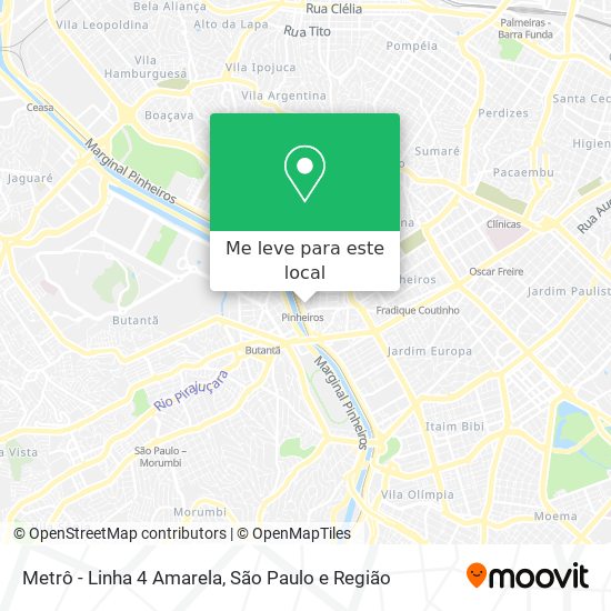 Metrô - Linha 4 Amarela mapa