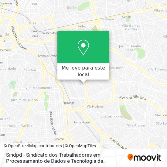 Sindpd - Sindicato dos Trabalhadores em Processamento de Dados e Tecnologia da Informação do Estado mapa