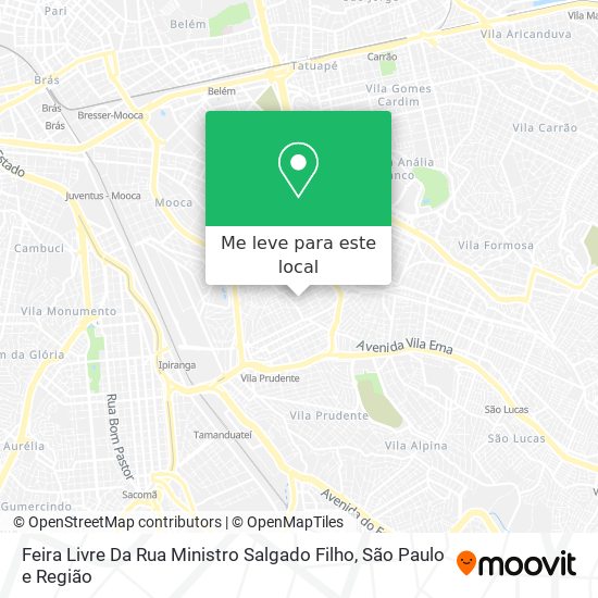Feira Livre Da Rua Ministro Salgado Filho mapa