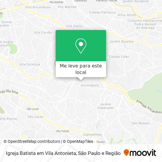 Igreja Batista em Vila Antonieta mapa